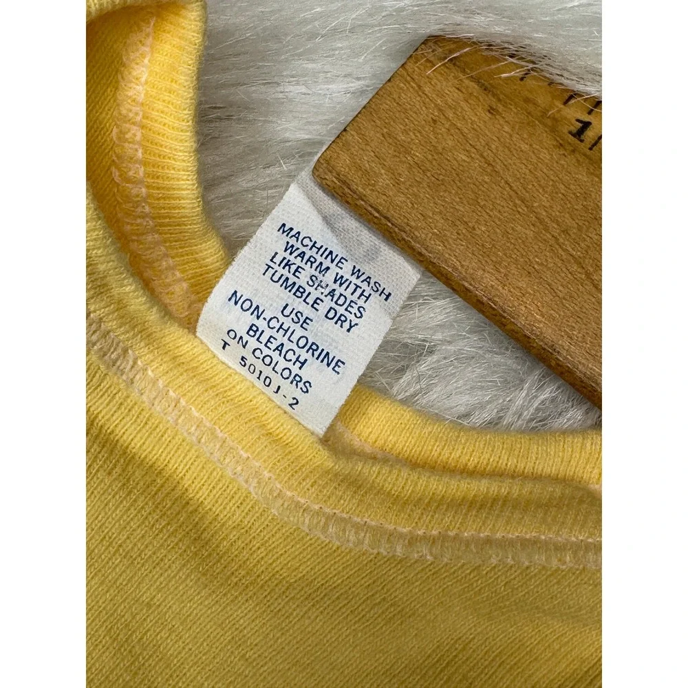 Vintage‎ Gerber Baby Short Sleeve One-Piece Bodysuit Yellow M 19-26 lbs Cotton